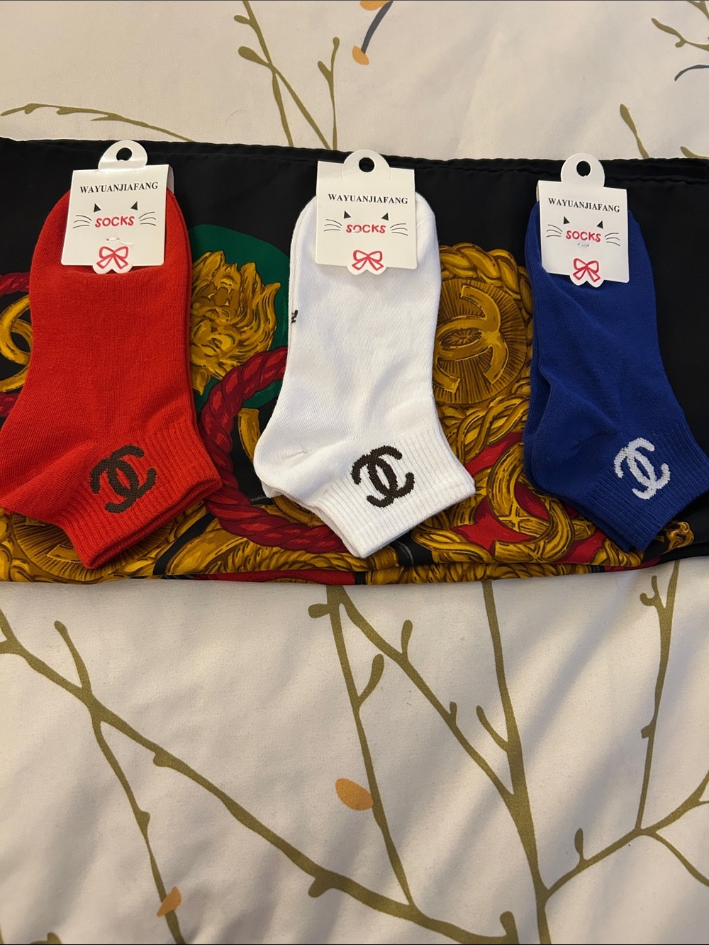 Women’s Crew Socks - Red, White, Blue (3-Pack)